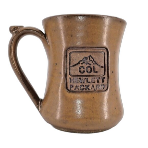 Hewlett Packard Col Signed Studio Art Pottery Coffee Mug Excellence in Scopes 5" - Picture 2 of 9